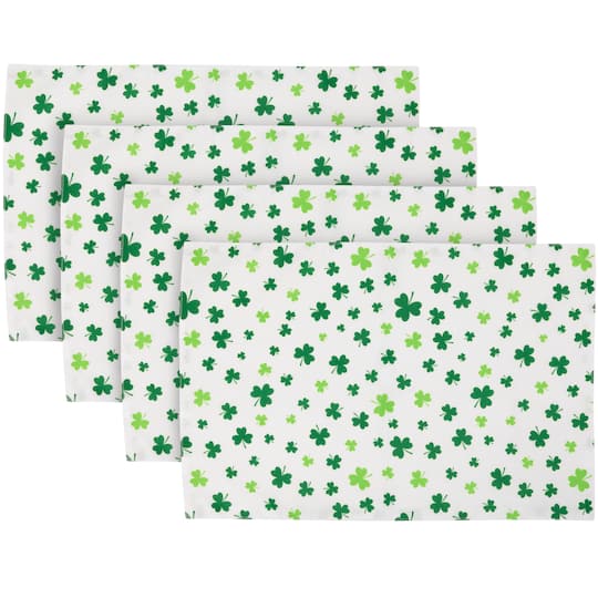18" Shamrock Printed St. Patrick's Day Placemats, 4ct. By Northlight in Green | 12" x 18" | Michaels®